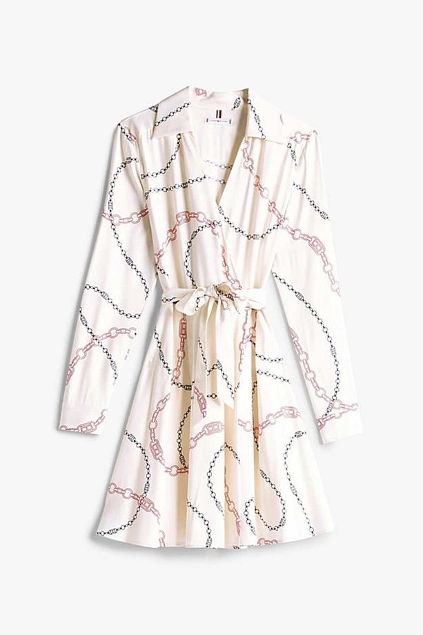 Kadın Th Fluid Viscose Mini Wrap Elbise - Ekru - 5