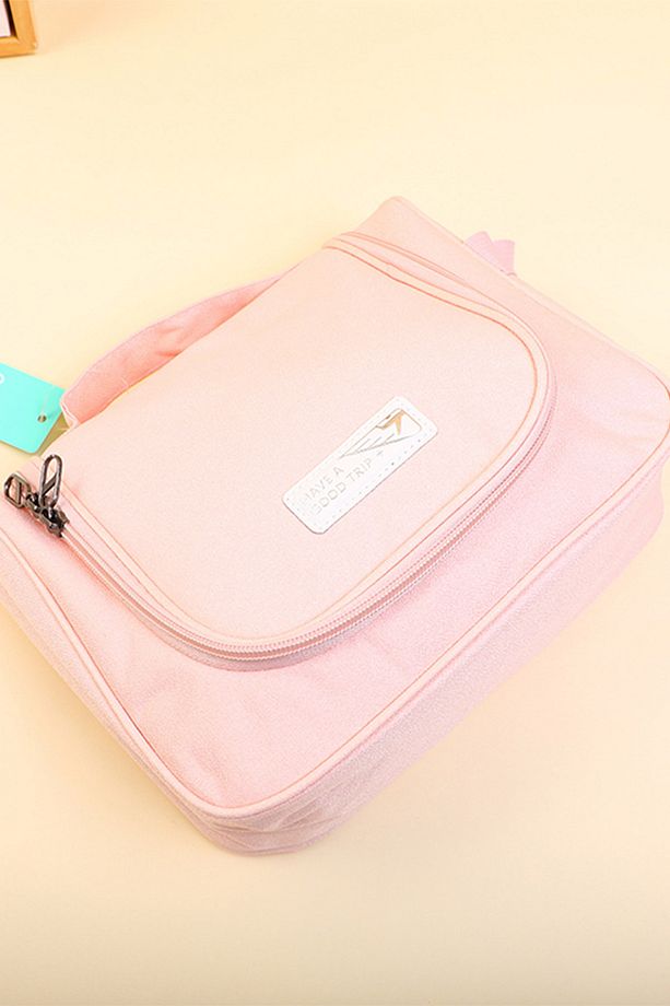 Asılabilir Soft Pembe Makyaj Çantası 24,5 X 8,5 X 18,5 Cm - 2