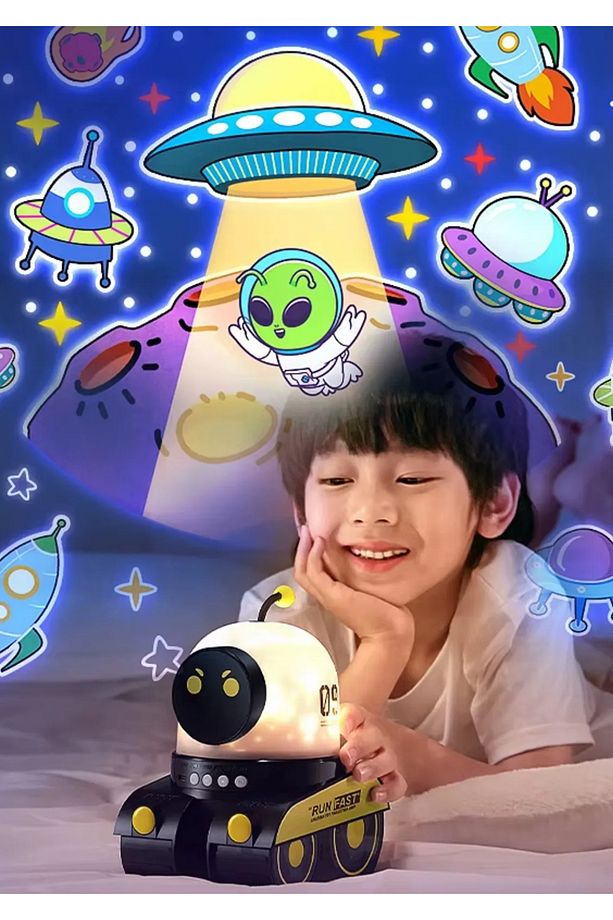 Gece Lambası Projektör Çocuklar İçin Eğitici Bluetooth Hoparlör Speaker Gezengen Astronot Galaxy - 3