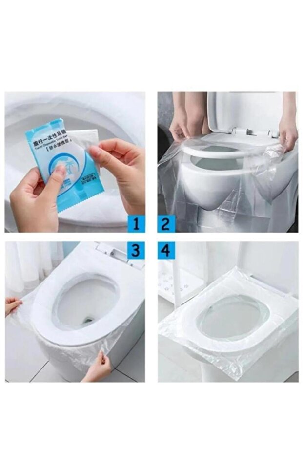 50 Adet Tek Kullanımlık Klozet Kapağı Pedi Koruyucusu Hijyenik Tek Kullanımlık Klozet Kapağı Poşeti - 3