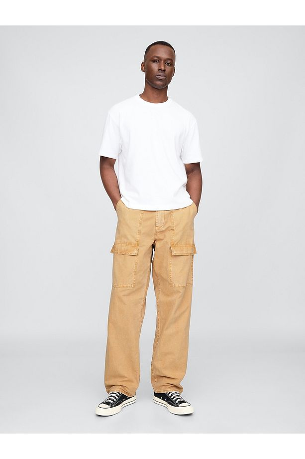Erkek Sarı Baggy Utility Pantolon - 1