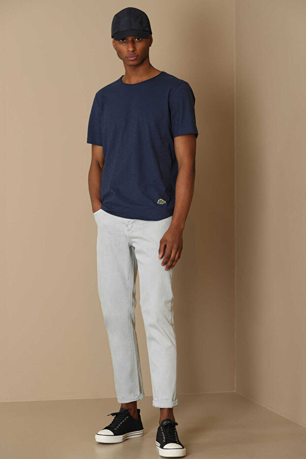 Junya Erkek Basic T-Shirt Lacivert - 3