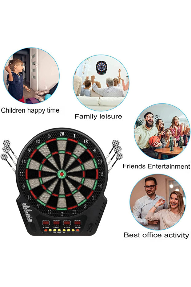 Electronic Dartboard Game with LCD Display, 27 Games, 6 Darts & 24 Tips – For Multiple Players - 6