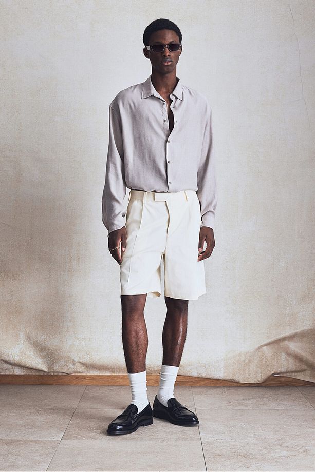 Gabardin Bermuda Şort Relaxed Fit - 2