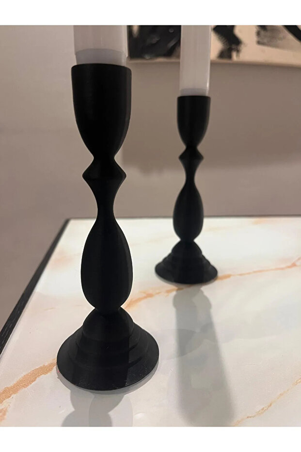 Modern Rustik 2li Şamdan Mumluk - 4