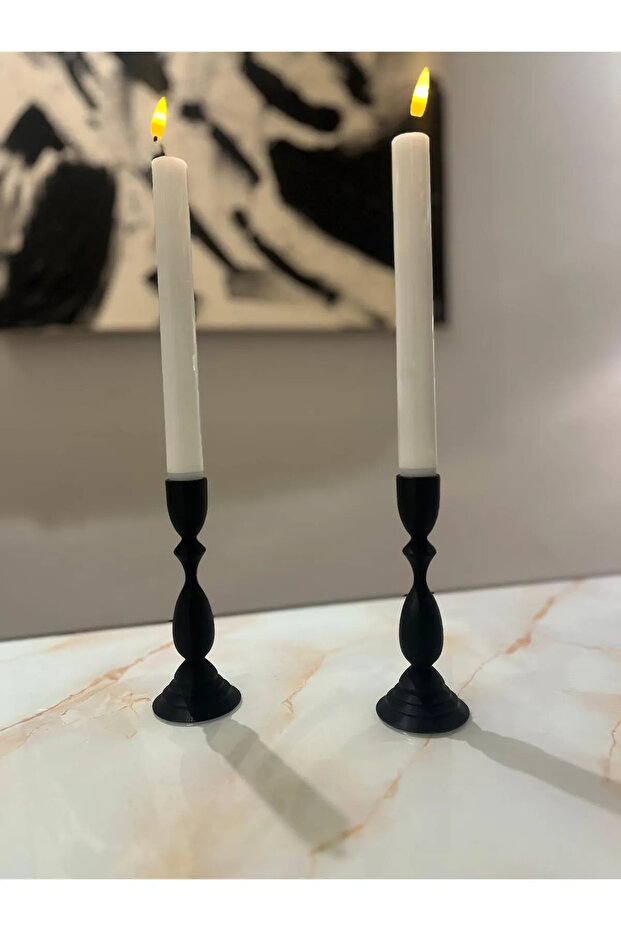 Modern Rustik 2li Şamdan Mumluk - 3