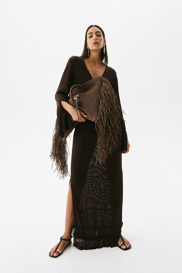 Püsküllü Kaftan Elbise - 3