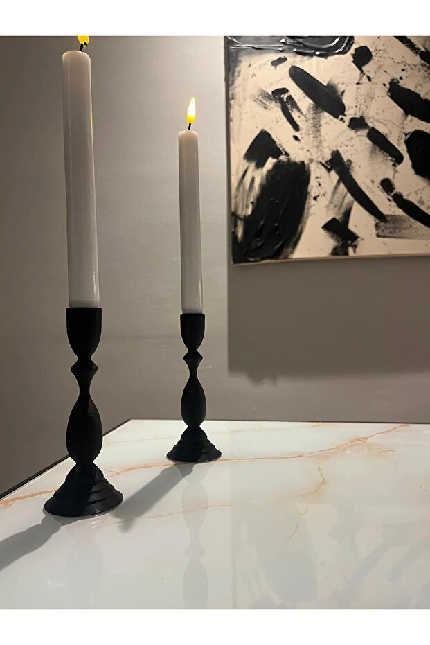 Modern Rustik 2li Şamdan Mumluk - 5