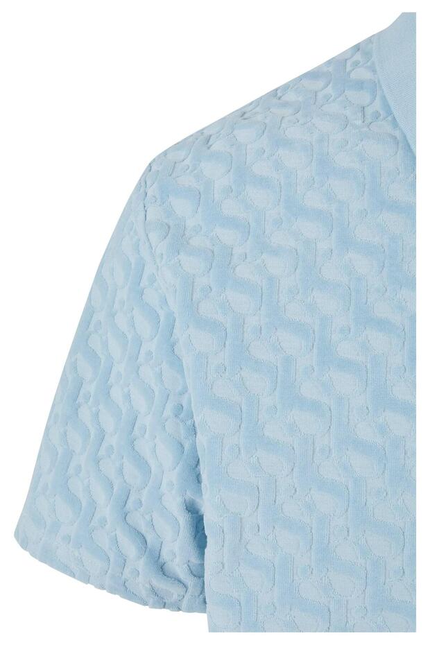 Herren JM232-006-02 SJ Monogram Logo Devorée Velours Poloshirt - 4