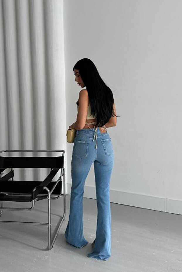 Wave Line Paça Yırtmaçlı İspanyol Jean - 3