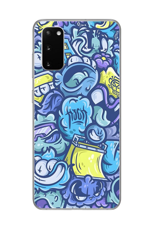 حافظة شفافة متوافقة مع هاتف Samsung Galaxy S20+ بتصميمات Graffiti 9