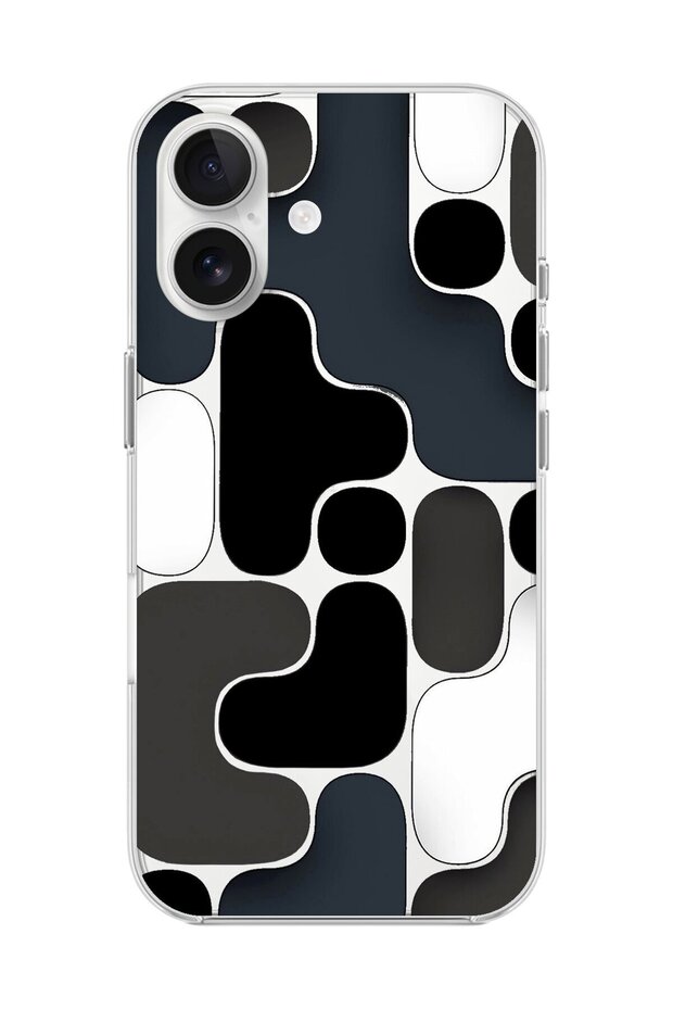 حافظة شفافة متوافقة مع هاتف iPhone 16 مع تصميم ورق جدران شفاف 1