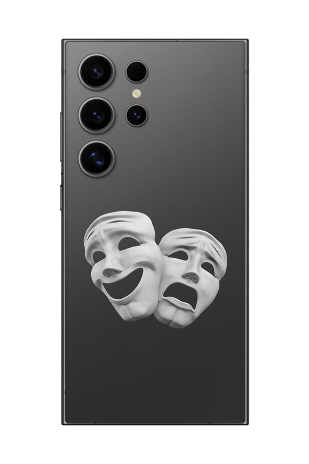 حافظة شفافة متوافقة مع هاتف Galaxy S24 Ultra بتصميم الوجه الجمالي 7