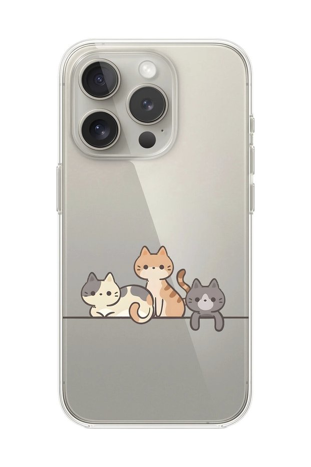 Transparent Case Compatible with iPhone 14 Pro Max Transparent Cats 4 Designs