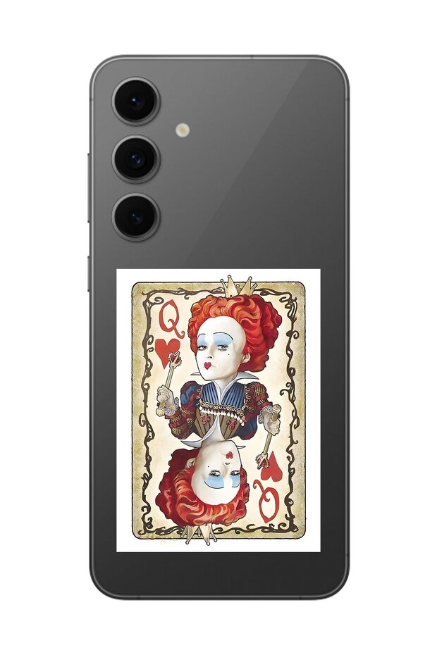 حافظة شفافة متوافقة مع هاتف Galaxy S24 FE مع تصميمات Queen 3 للبطاقات