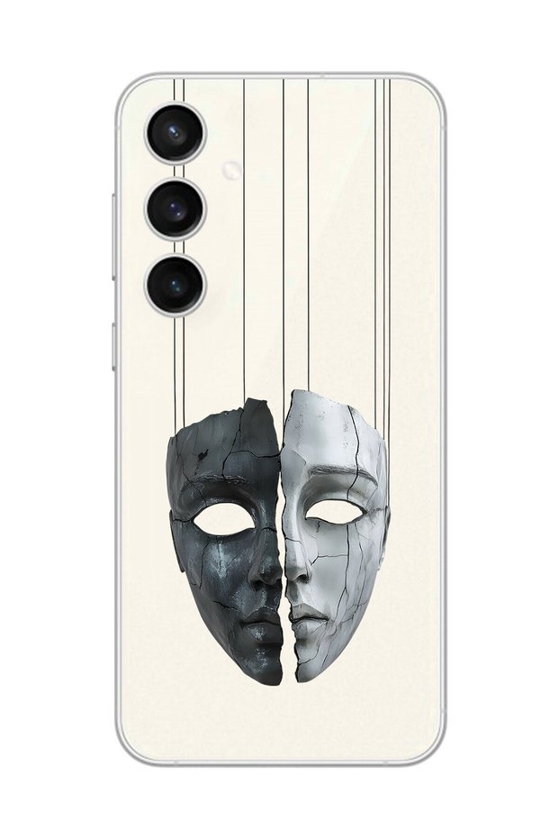 Galaxy S23+ Compatible Transparent Case Aesthetic Face 8 Designs