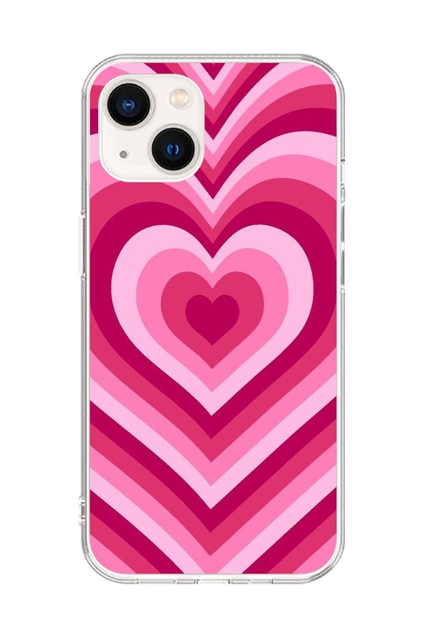 حافظة شفافة متوافقة مع هاتف iPhone 13 Mini بتصميم قلب 1