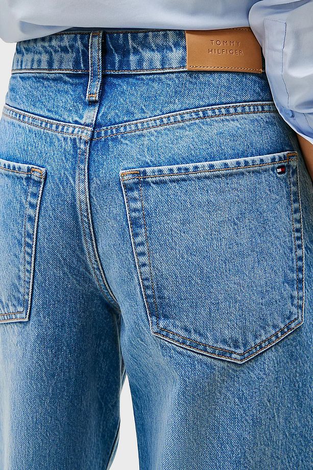 Streç Pamuklu Tapered Fit Yüksek Bel Daralan Paça Jeans KOT PANTOLON WW0WW44365 - 5