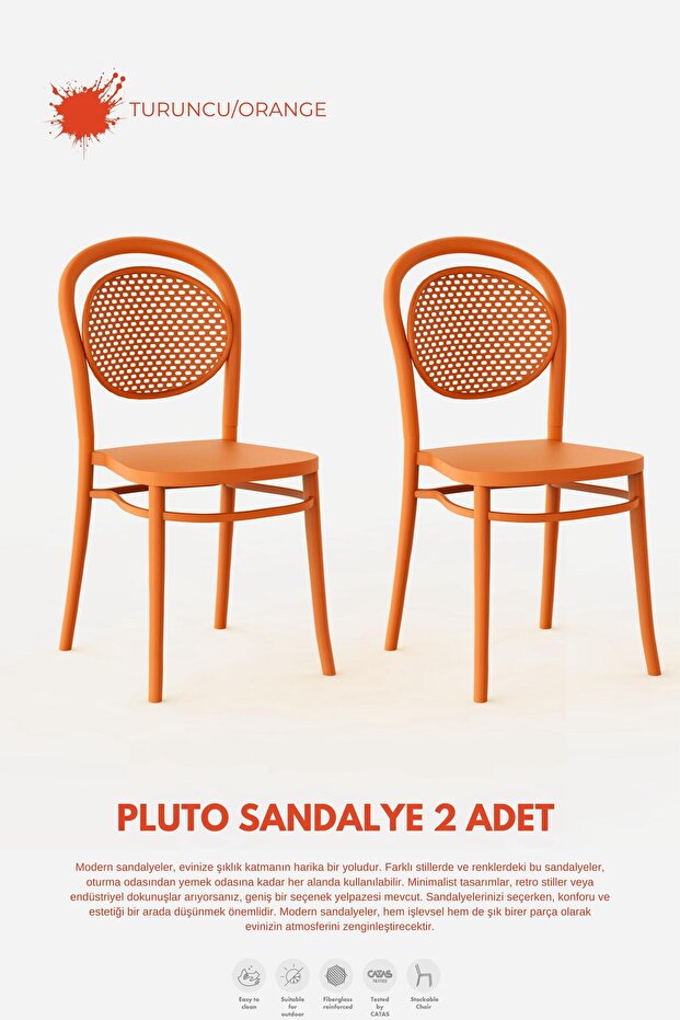 PLUTO LÜX CAFE & RESTAURANT SANDALYESİ 2 Li Set
