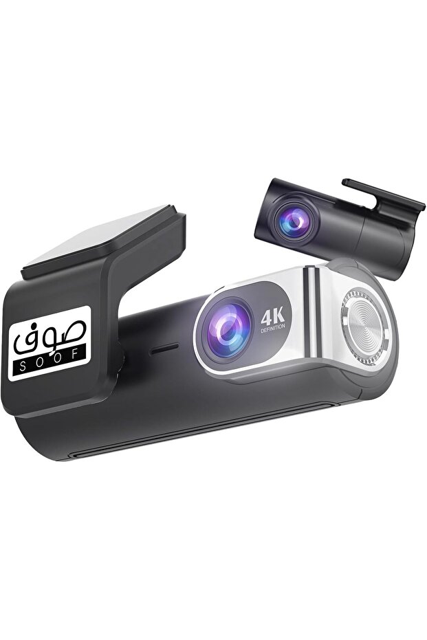 كاميرا MR500 ثنائية القناة، أمامية بدقة 4K، داخلية بدقة 2K، رؤية ليلية، وضع ركن السيارة، مستشعر تسارع، بطاقة ذاكرة 128 جيجابايت