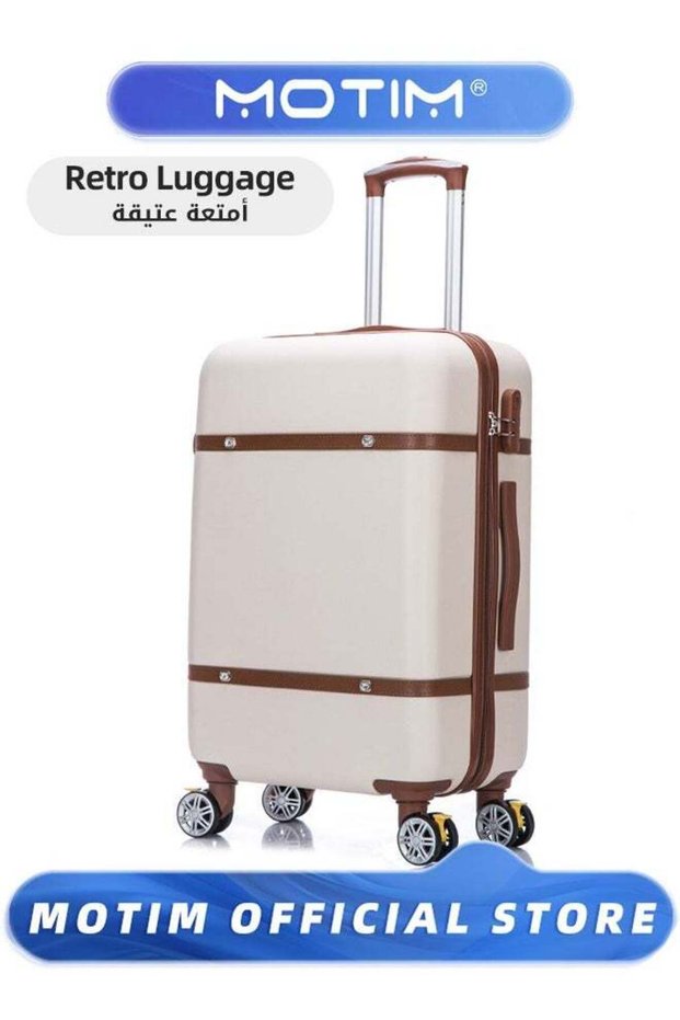 Vintage Style Travel Luggage Expandable PC Hard Shell Clearance Luggage 22 inch