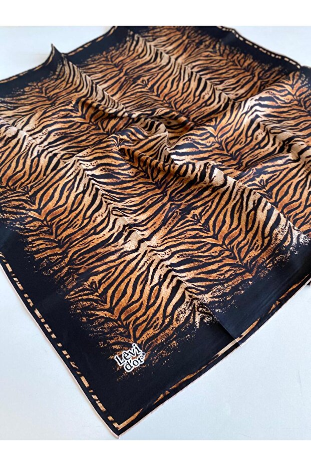 Tivil Silk Scarf 47119 Black Mixed Pattern