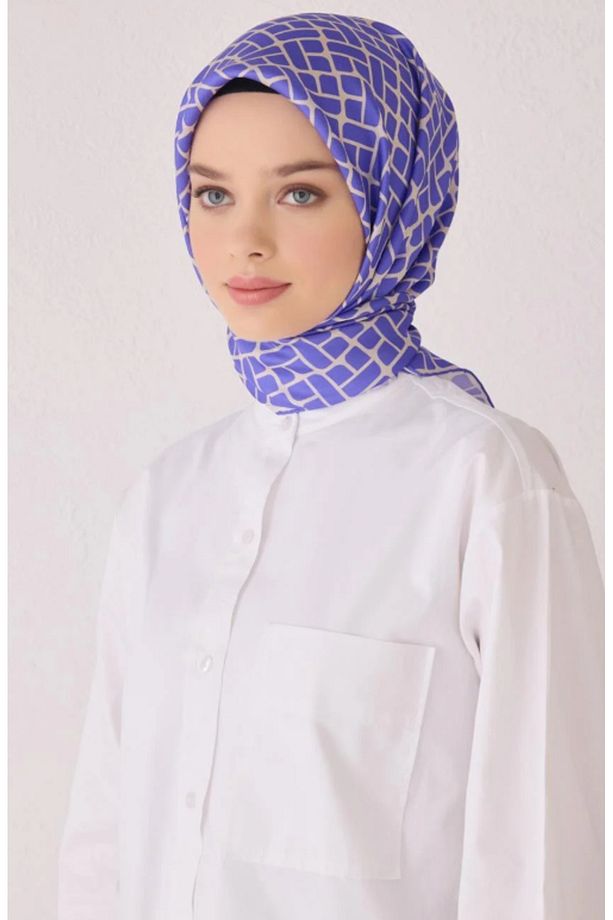 Tivil İpek Eşarp 4062-05 Mor Karışık Desen - 1