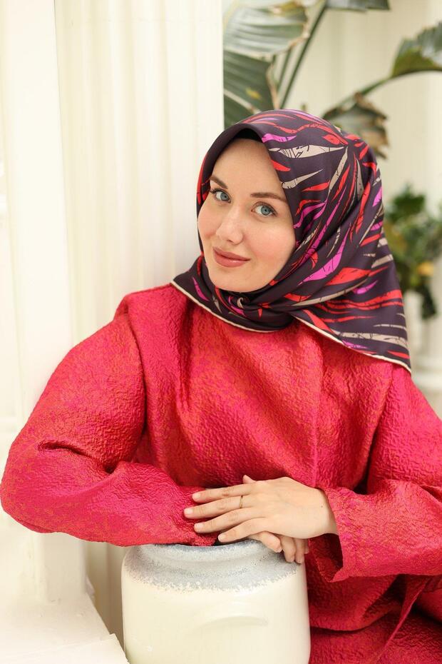 Tivil İpek Eşarp IST11432-02 Mürdüm Bordo - 3