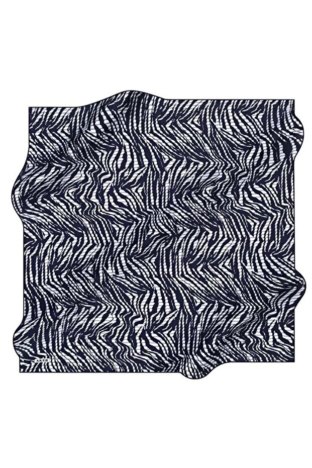 Sura Silk Scarf 8573701 - 322 47480 Navy Blue Mixed Pattern