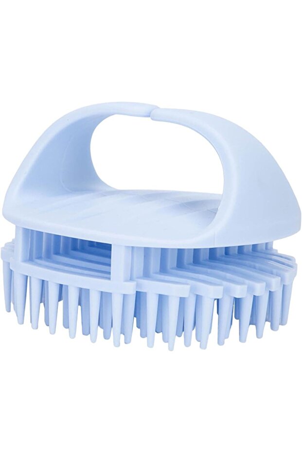 Silicone Bristle Scalp Brush for Men Women Easy to Hold Scalp Scrub for Hair Blue