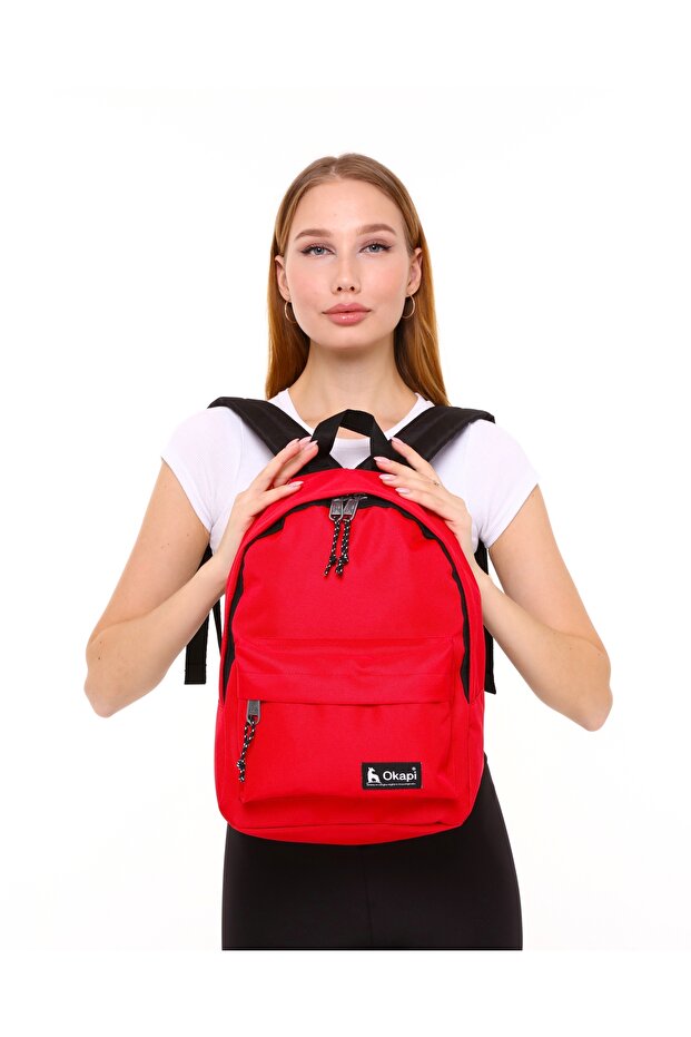 Backpack Midi Size Red Okp-134 - 5