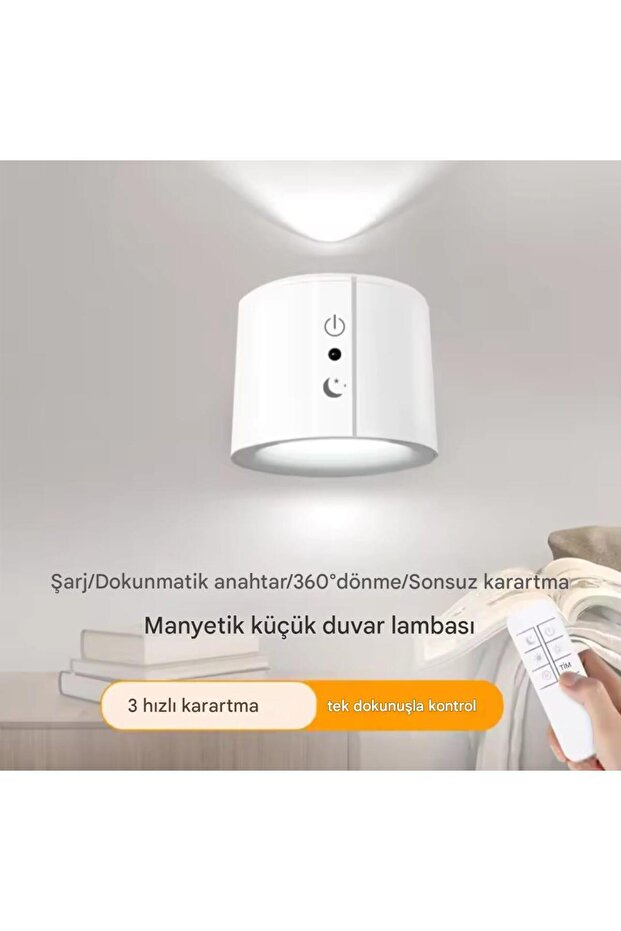Controlled 360 °   Rotating Two-Way Lighted 3-Color Wall Lamp Sconce Table & Room Lamp & Flashlight - 5