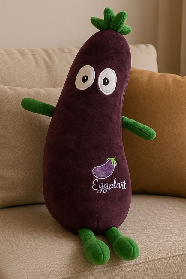 Eggplant Plush Pillow 55 cm | Eggplant Plush Toy | Fruit Plush Gifts