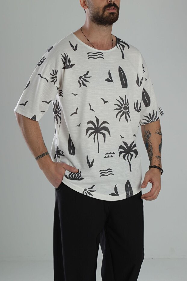Boho Patterned Oversize T-Shirt - 2