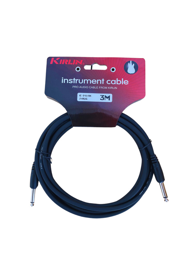 Kirlin Ic 241 Guitar Cable 6.3 Mm. Mono (Black)