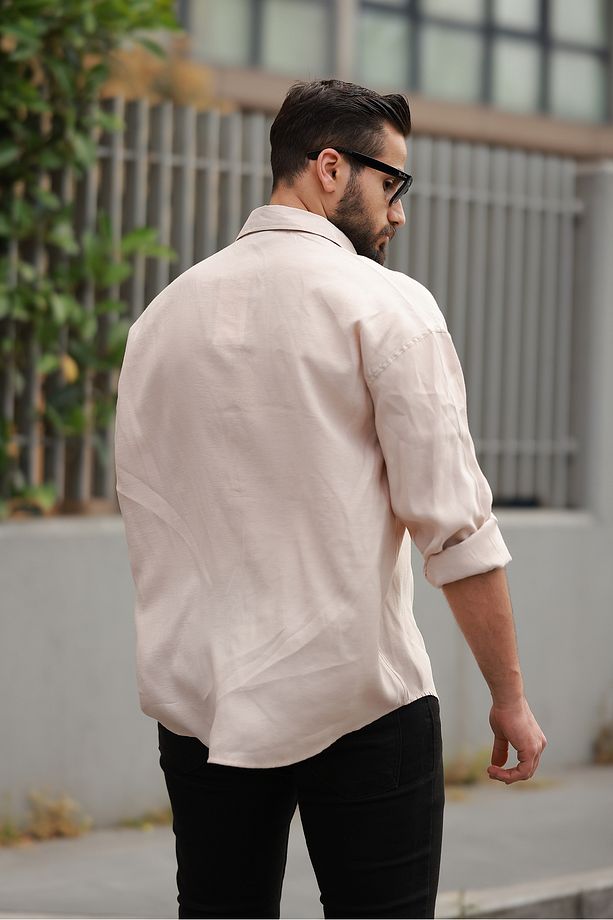 Oversize Hafif Modal Kumaş Gömlek - 3