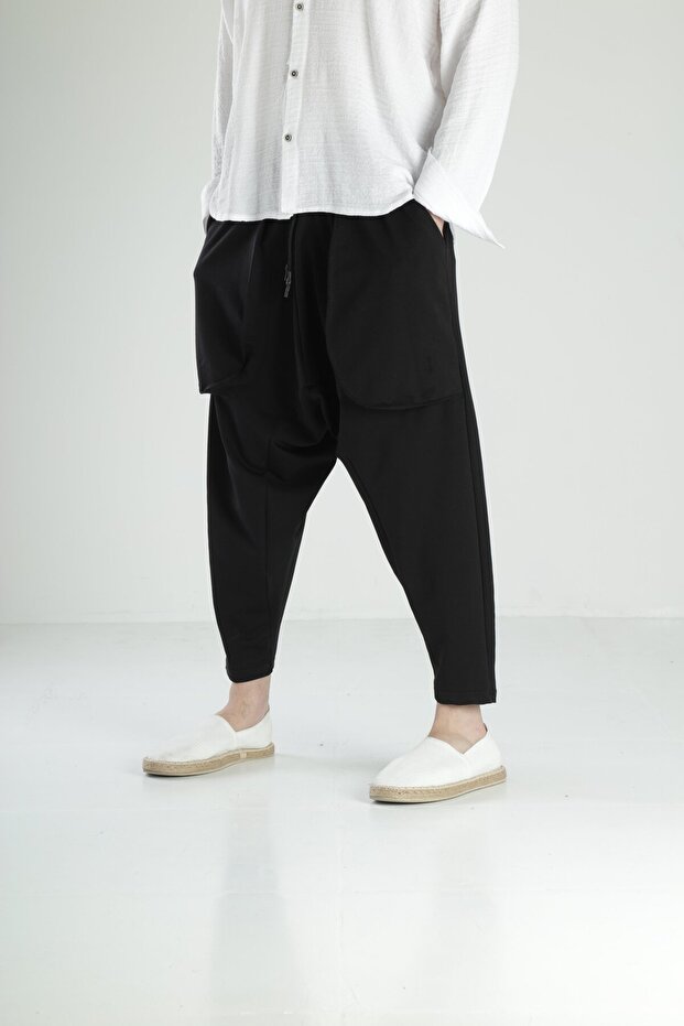 Double Face Avangard Siyah Şalvar - 2