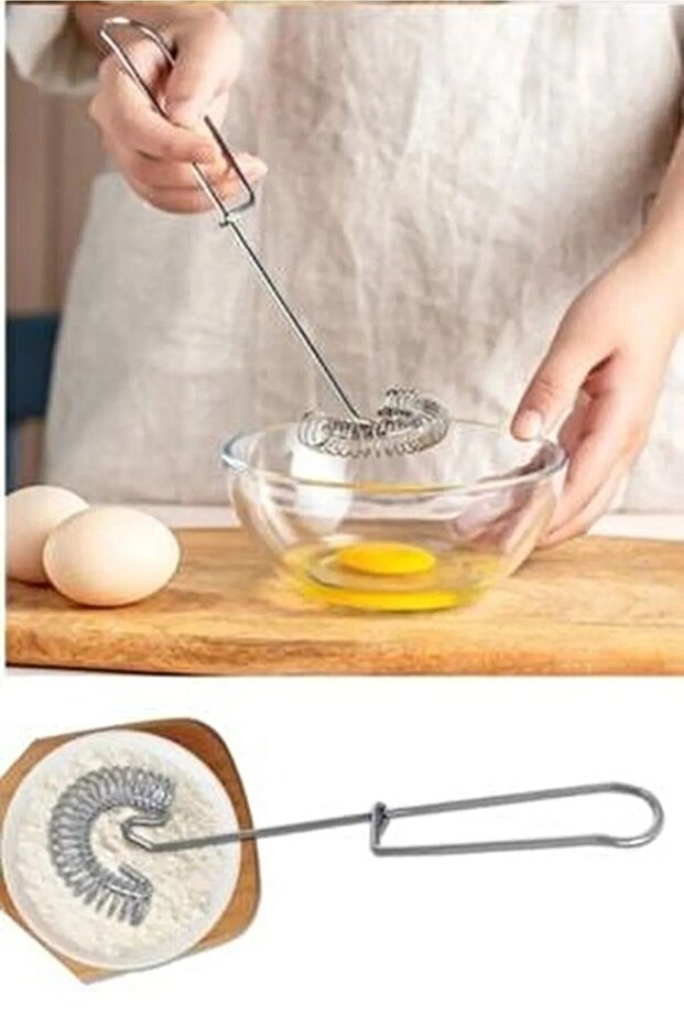 Spring Egg Beater Metal New Model Mixer Cream Sauce Stirrer with Handle