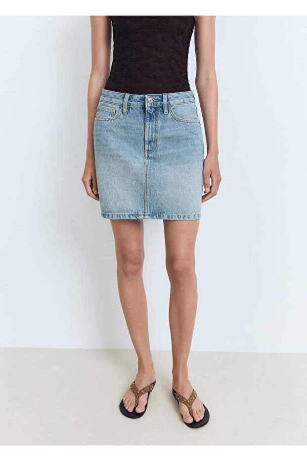 Kısa denim etek - 1