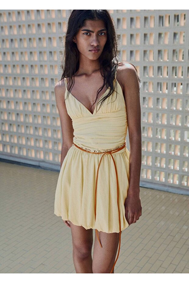 Balon görünümlü kısa elbise - 2