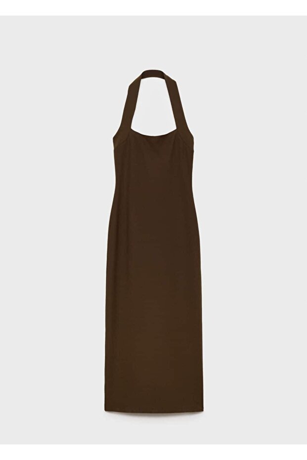 Halter yaka uzun elbise - 3