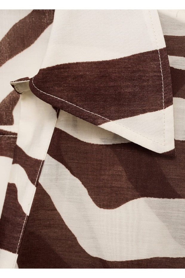 Zebra desenli dökümlü gömlek - 5