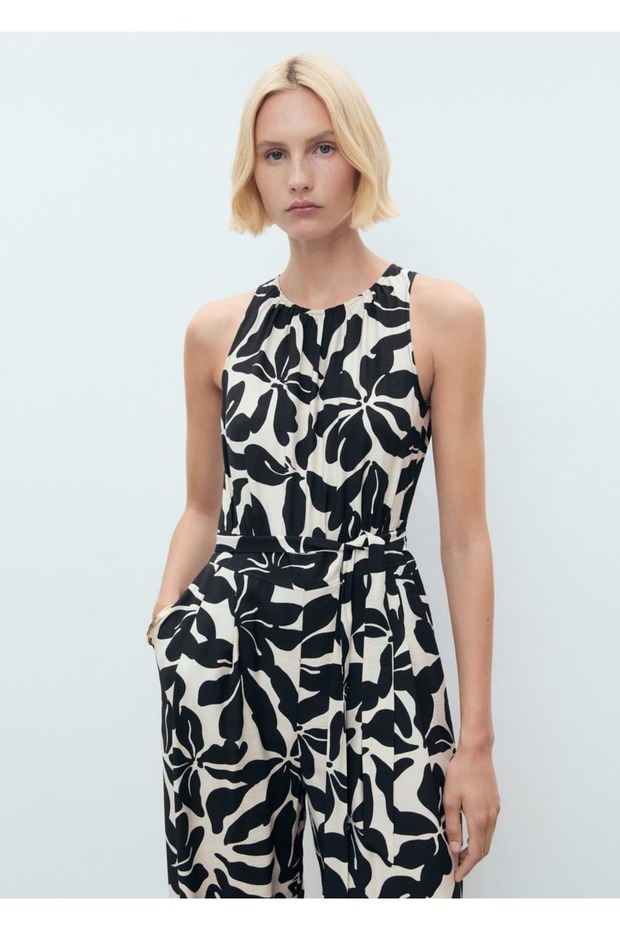 Kemerli desenli tulum - 1