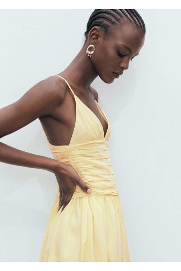 Balon görünümlü kısa elbise - 5