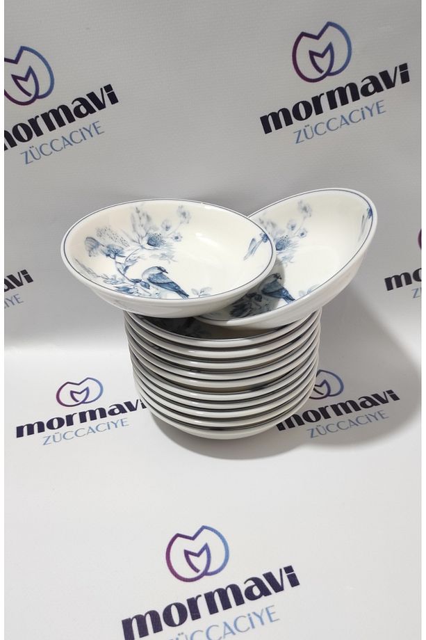 GÜRAL PORSELEN KUŞ 12 ADET 13 CM ( KÜÇÜK) ÇEREZLİK KAHVALTILIK TABAK - 4