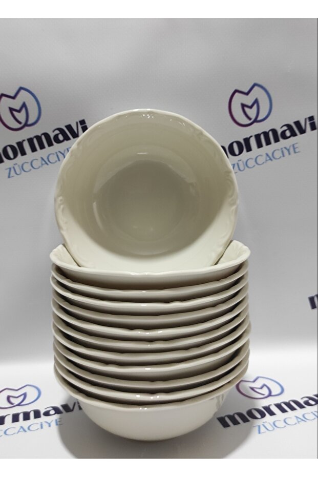 Porcelain Sand Beige Plain 13 cm (Small) 12 Pieces Soup Bowl
