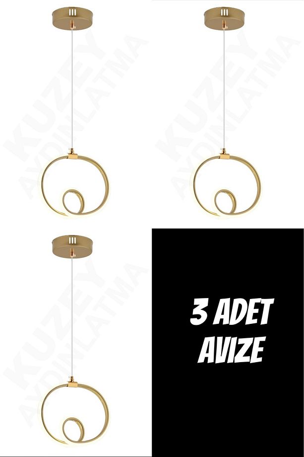 3 ADET BİRARADA SARKIT TEKLİ LED AVİZE - 5