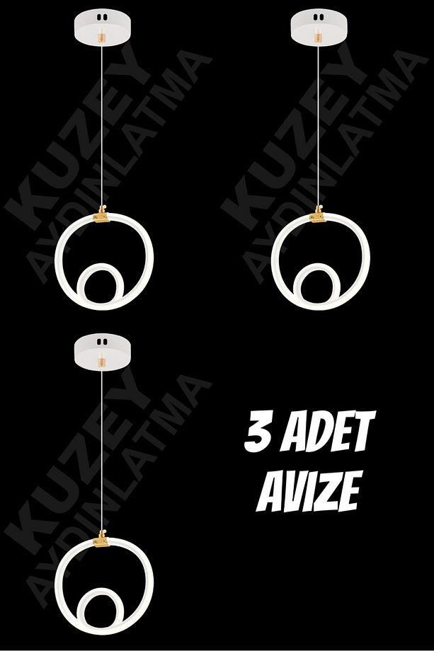 3 ADET BİRARADA SARKIT TEKLİ LED AVİZE - 5