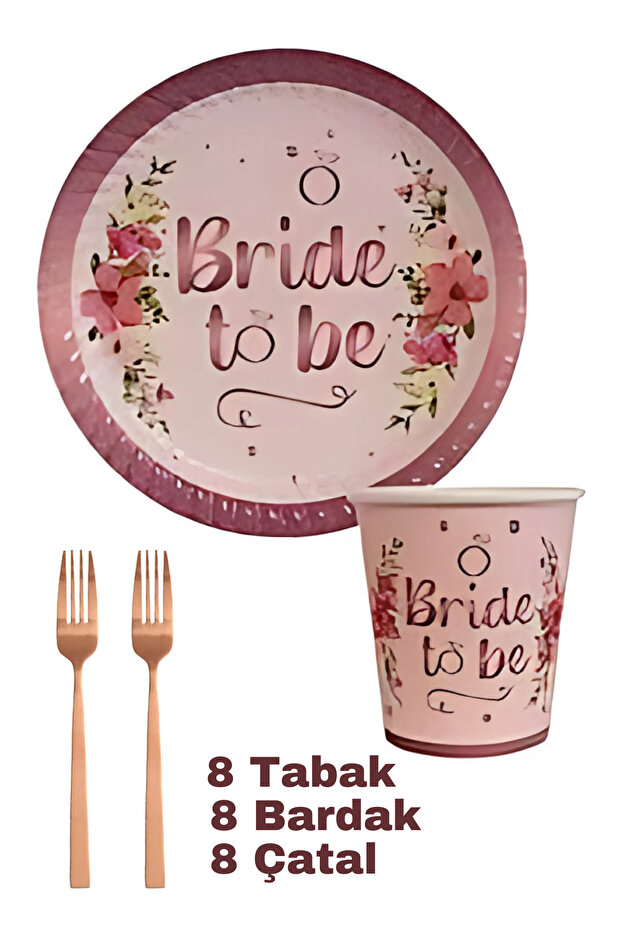 Bride to Be Written Paper Plate Cup Fork Women Bachelorette Bridal Party Celebration Supplies