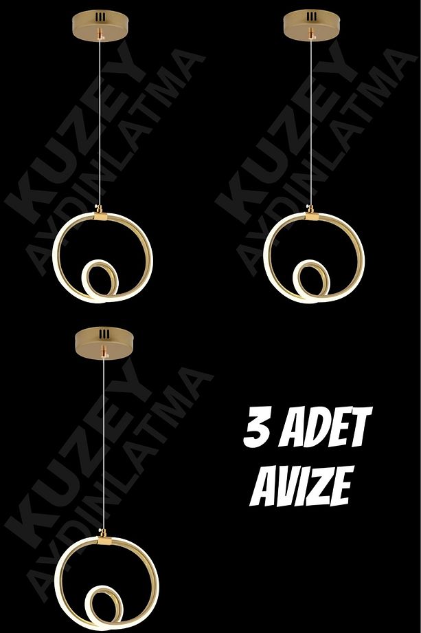 3 ADET BİRARADA SARKIT TEKLİ LED AVİZE - 3